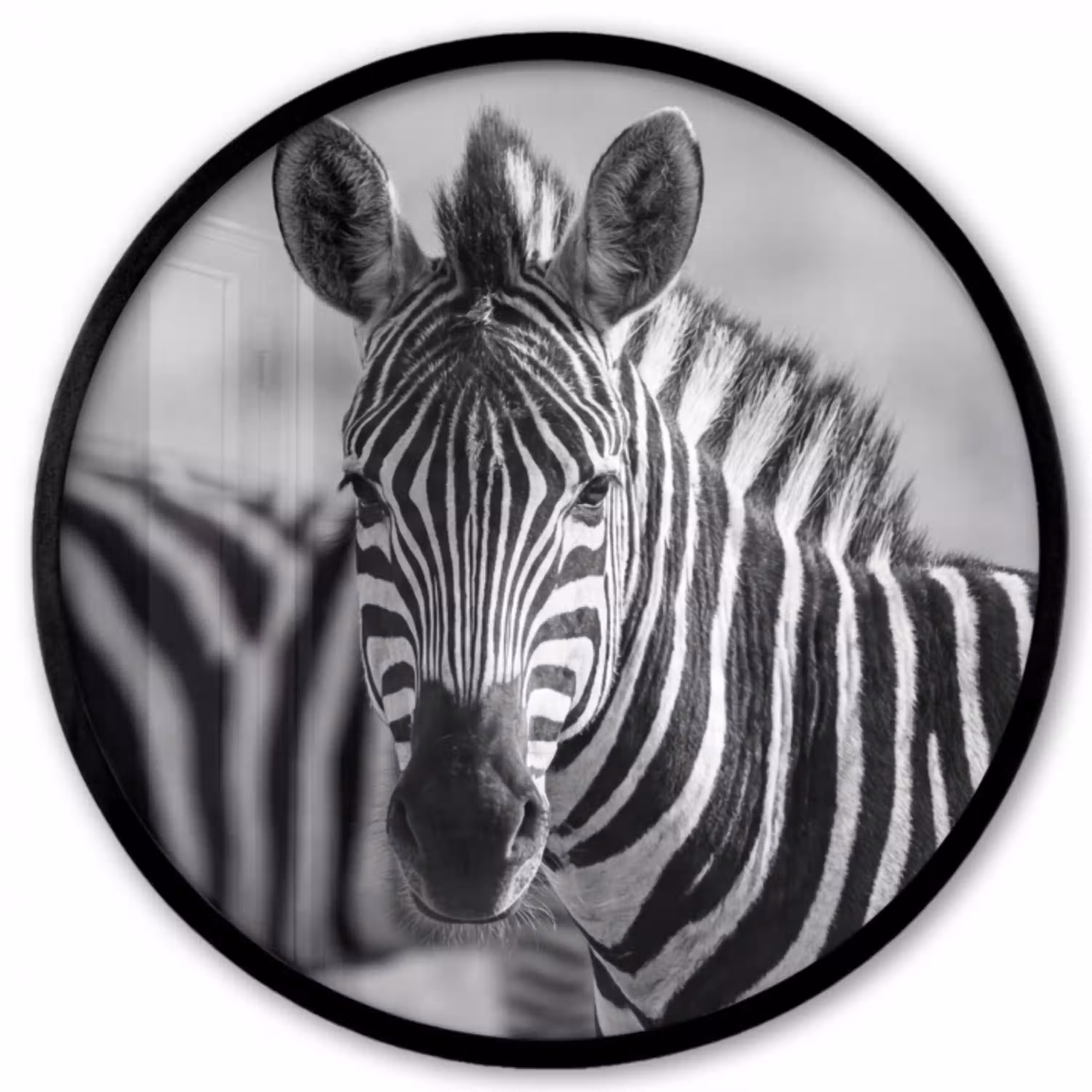 Zebra's - Zwart - Wit Fotolijst rond zonder passe partout klein -3d