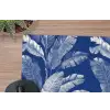 Blad - Palm - Blauw muismat rubber klein 262 -closeup