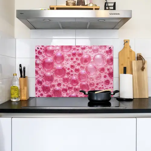 Roze - Schuim - Bubbels Inductie beschemer met haakjes klein -sfeer2