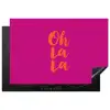 Oh la la - Roze - Oranje - Minimalistisch Inductie beschermer vinyl 3mm klein -3d