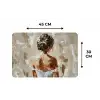 Vrouw - Verf - Abstract - Beige - Modern Placemat vinyl groot -specs