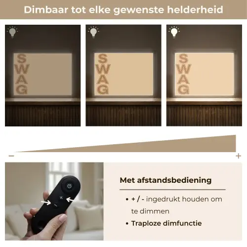 Swag - Bruin - Beige Light Box met batterij (Wandlamp) middel -USP_dimbaarNL