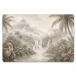 Jungle - Watervallen - Tropisch - Illustratie Placemat vinyl groot -zzsfeer1_Kitchenyeah-website