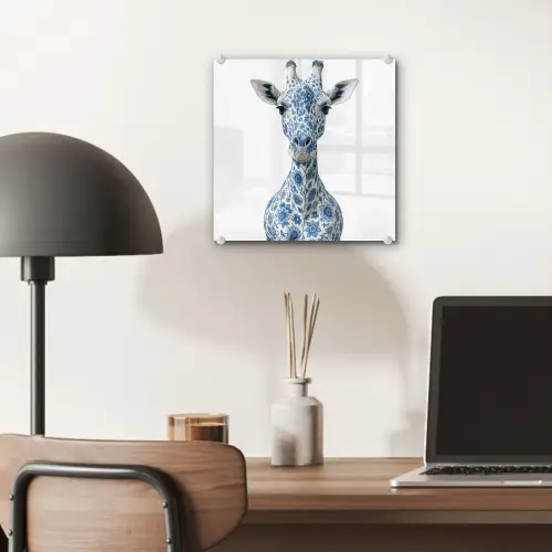 Giraffe - Delfts blauw - Dieren - Minimalistisch plexiglas 5mm klein -sfeer6