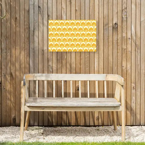 Patroon - Motief - Geel Tuinposter op houten frame 2 cm dik klein 845 -sfeer4