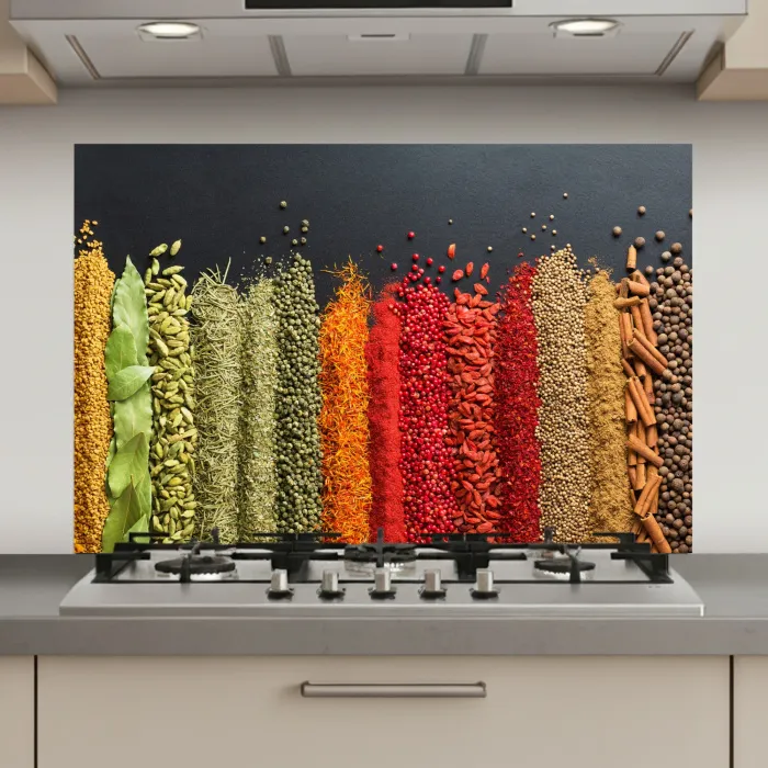 Specerijen - Kruiden - Banen - Regenboog keuken achterwand spatscherm klein -3d_website