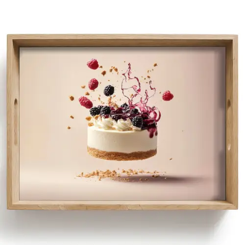 Cheesecake - Eten - Roze - Taart Dienblad Rechthoek middel -z3d_shopping