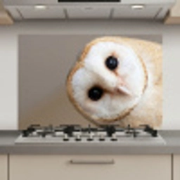 Uil - Bruin - Wit keuken achterwand spatscherm klein -3d_website