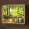 Bos - Landschap - Water - Bomen - Zon - Groen - Natuur Light Box met batterij (Wandlamp) middel -z3d_website