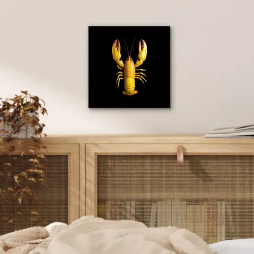 Kreeft - Geel - Stippen - Effen aluminium wit klein -sfeer3