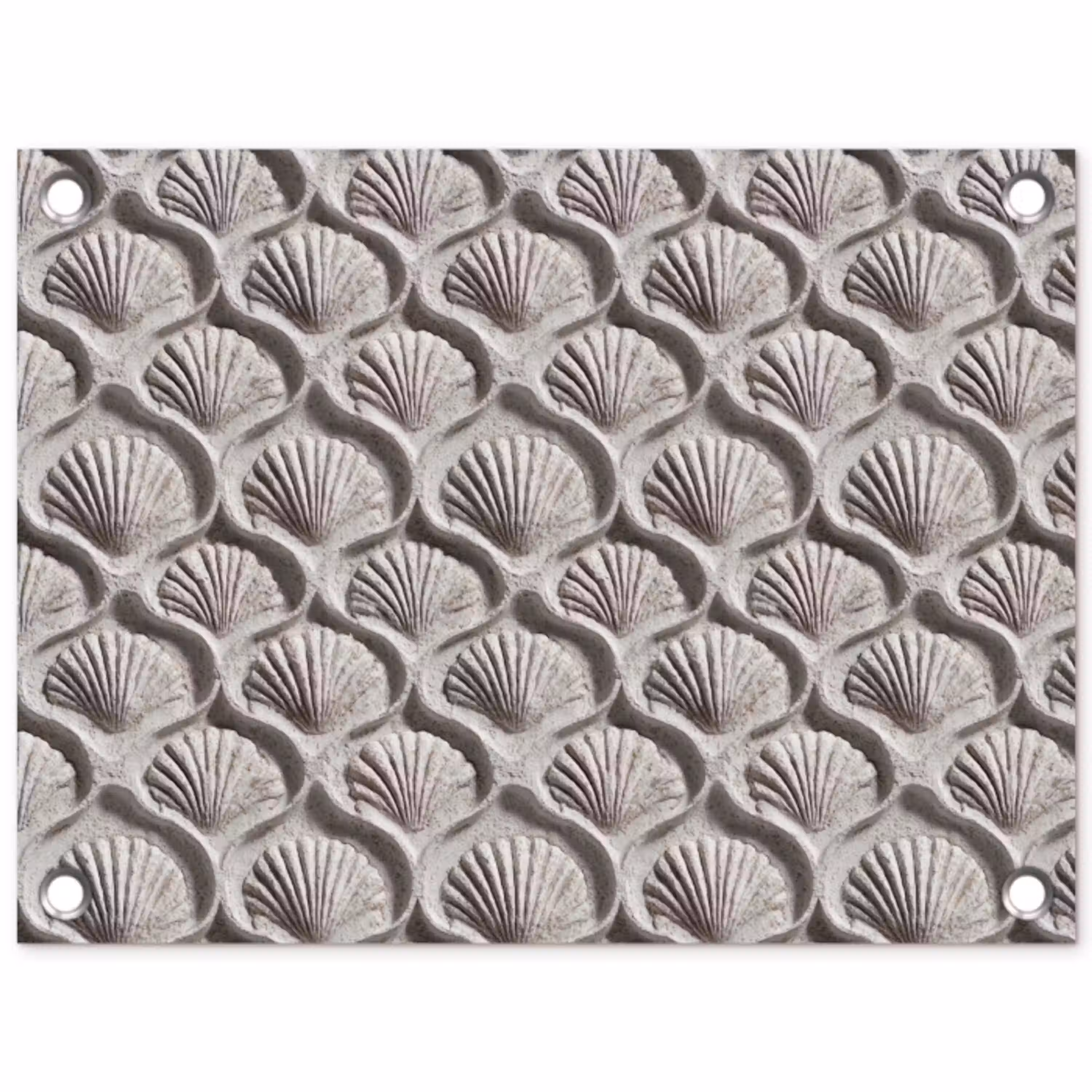 Zand - Schelpenvorm - Grijs tuinposter los doek klein 239 -3d