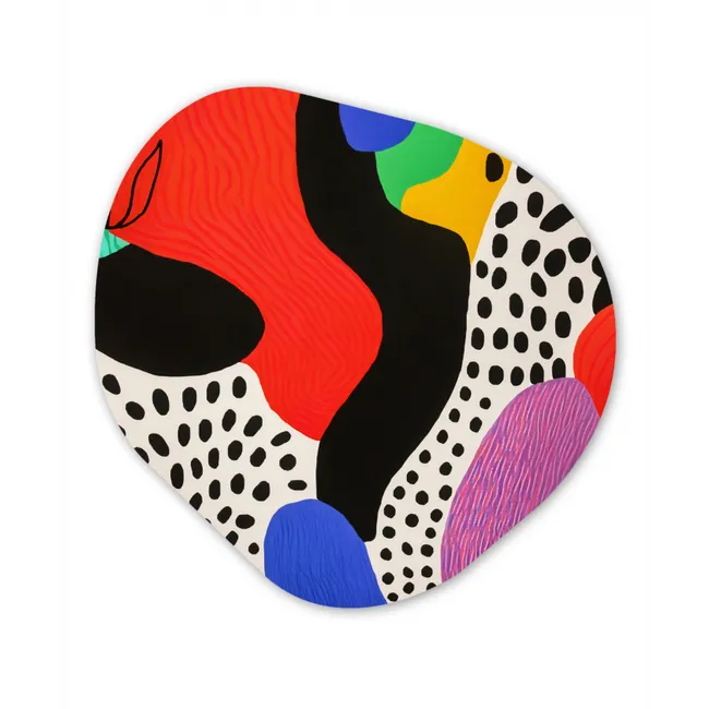 Abstract - Vormen - Kleuren - Stippen Wandcirkel Organisch Forex 3mm klein -3d