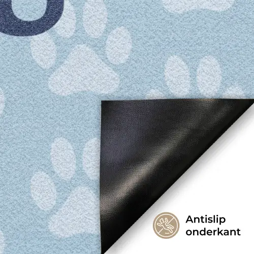 Animal - Blue - Quote Deurmat klein -antislip_NL