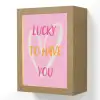 Lucky - Love - Valentijn - Roze Light Box met kabel (Wandlamp) klein -3d