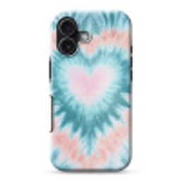 Hartvormig - Tie dye - Pasteltinten - Lichtgroen Toughcase MagSafe Apple iPhone 17 klein -3d