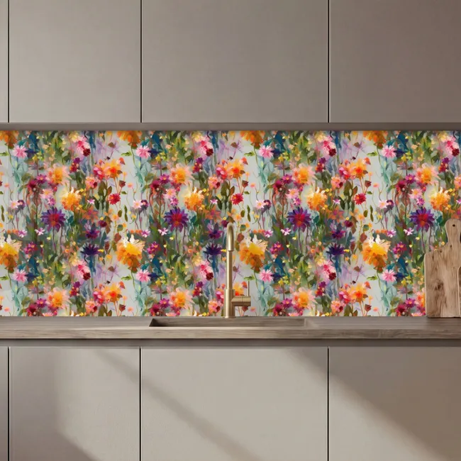 Zomers - Kleurrijk - Patroon - Bloemen keuken achterwand 2 middel 871 zz_3dshopping