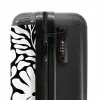 Abstract - Zwart/Wit Bloemenpatroon NBS - Handbagage koffer - Kinderen Unisex middel -slot