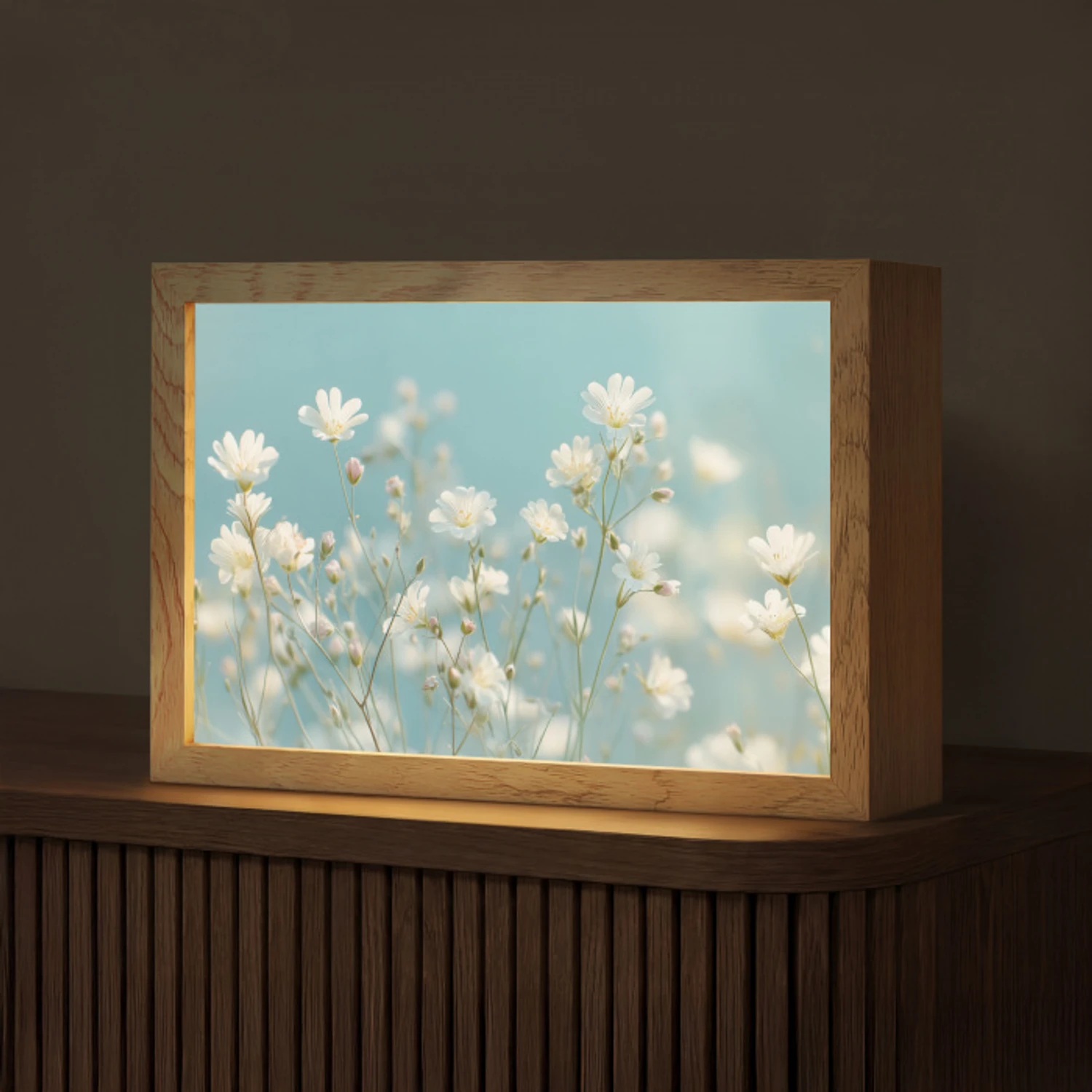 Stengels - Bloemen - Lucht - Wit Light Box met kabel (Tafellamp) klein -z3d_website