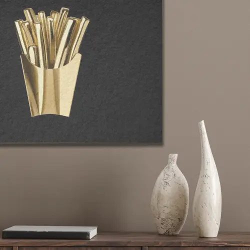 Friet - Goud - Chrome - Eten PET vilt klein -sfeer6_closeup