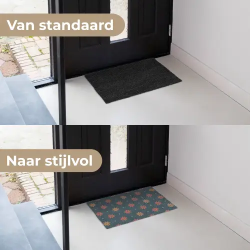 Patroon - Sneeuwvlokken - Blauw Deurmat klein 898 -voor-na_NL