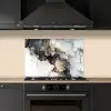 Marmer - Goud - Abstract - Zwart Wit - Luxe keuken achterwand spatscherm klein -sfeer1