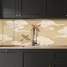 Vogels - Vliegen - Beige keuken achterwand 2 middel -sfeer1