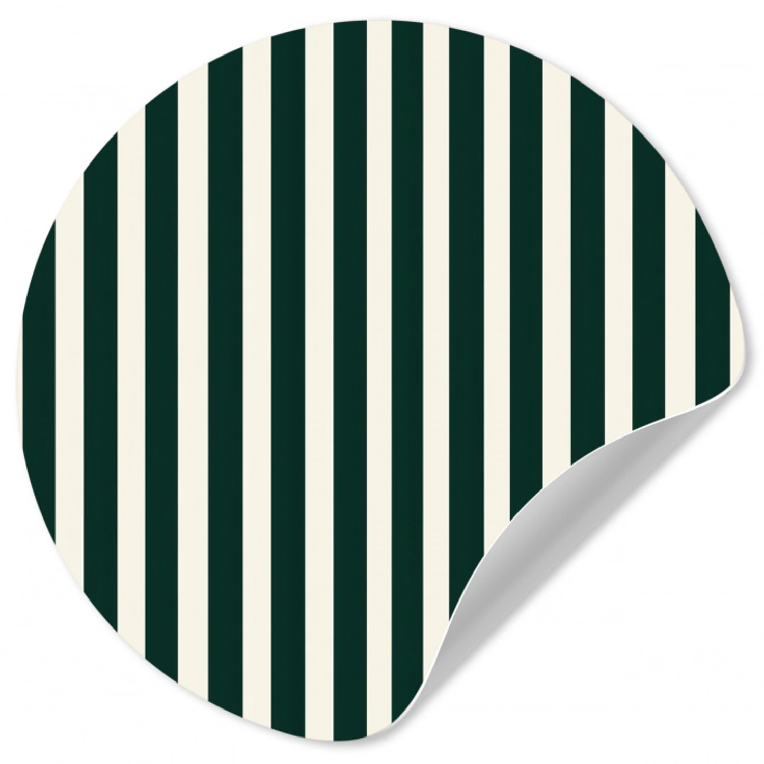 Strepen - Klassiek - Groen Wandcirkel behangsticker klein 186 -3d