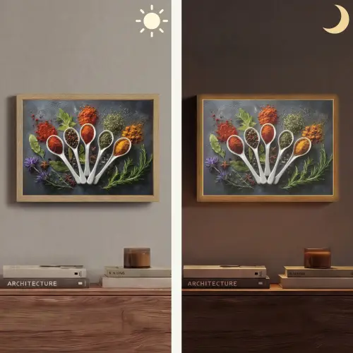 Lepels - Wit - Poeder - Kruiden Light Box met batterij (Wandlamp) middel -sfeer3