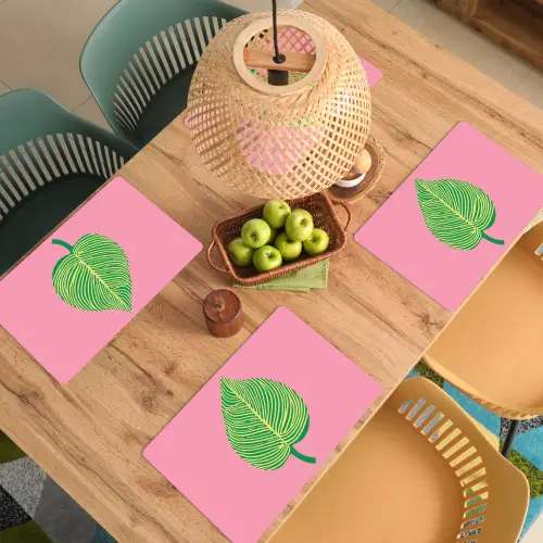 Illustratie - Blad - Minimalistisch - Groen Placemat vinyl groot -zzsfeer5_Kitchenyeah-website