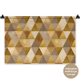 Geometrisch - Driehoek - Goud Wandkleed katoen klein 269 -t3d_DE