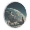Astronaut - Kat - Glas - Stoel Akoestische PET Vilt - Rond klein -3d