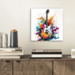 Gitaar - Graffiti - Muziek - Wit aluminium wit klein -sfeer1
