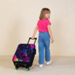 Neon actievolle voetbalspeler Kinderkoffer - Zwart klein -sfeer1
