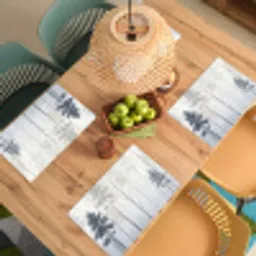 Bos - Bomen - Mist - Natuur - Illustratie - Grijs Placemat vinyl groot -zzsfeer5_Kitchenyeah-website
