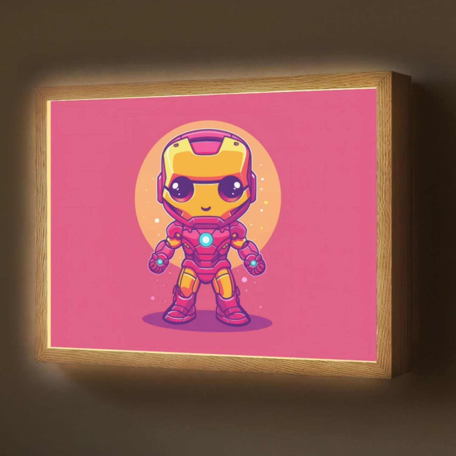 Superheld - Jongens - Rood - Paars Light Box met batterij (Wandlamp) middel -z3d_website