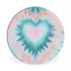 Hartvormig - Tie dye - Pasteltinten - Lichtgroen Wandcirkel aluminium klein -3d