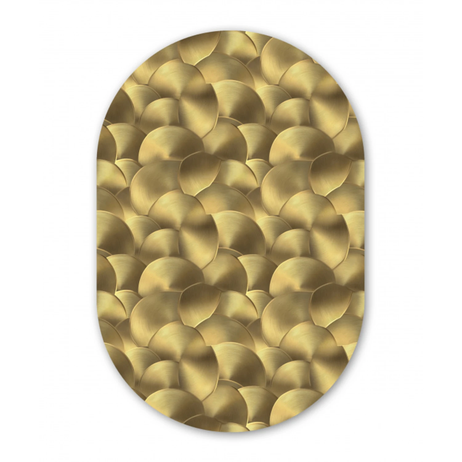 Modern - Cirkel - Goud Wandcirkel Ovaal Forex klein 630 -3d