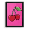 Kers - Roze - Fruit fotolijst zwart zonder passe partout klein -3d
