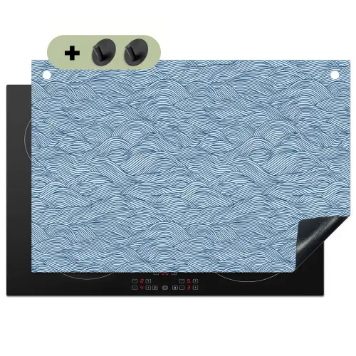 Golven - Ritmisch - Blauw Inductie beschemer met haakjes klein 777 -3d