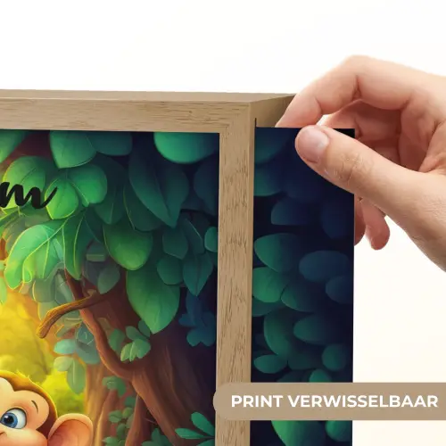 Dieren - Jungle - Giraf - Olifant - Aapje Light Box met batterij (Wandlamp kind) middel -USP_websiteprintNL