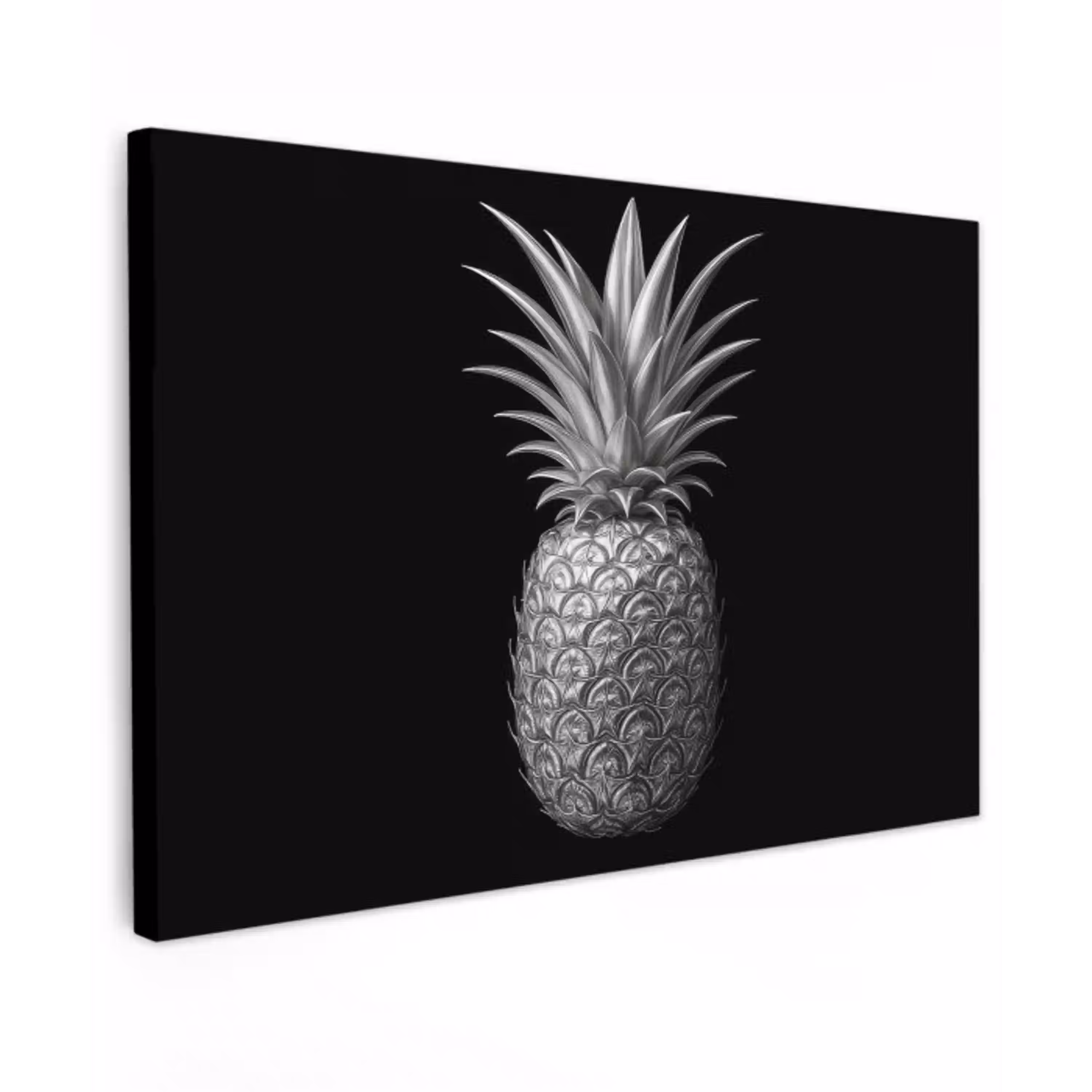 Ananas - Gedetailleerd - Bladeren canvas 2cm klein -z3d