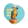 Papegaai - Koksmuts - Quote - Neon Wandcirkel Organisch Aluminium middel -3d