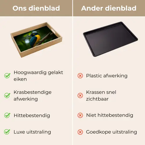 Vogel - Tak - Geel - Bladeren Dienblad Rechthoek middel -USP_VergelijkingNL