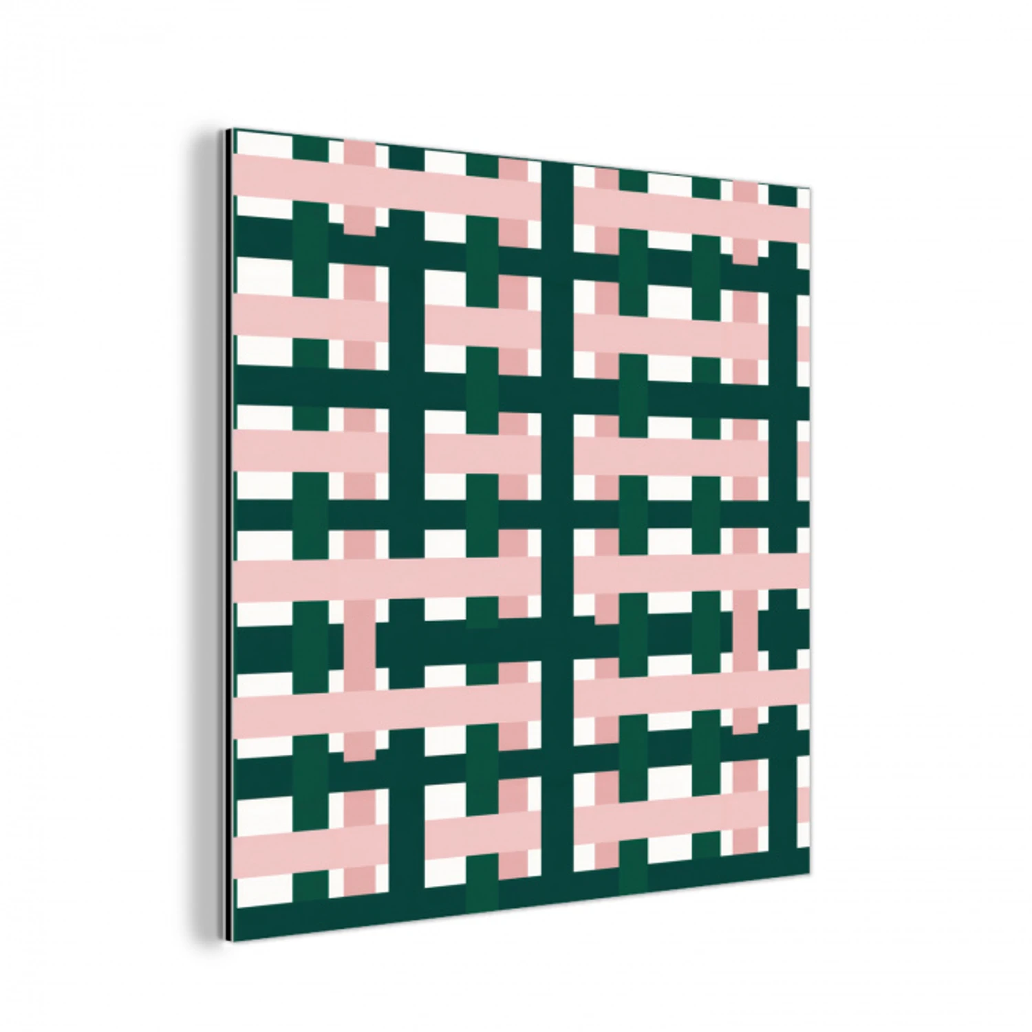 Vlechtpatroon - Groen - Roze - Grafisch aluminium wit klein 46 -3d