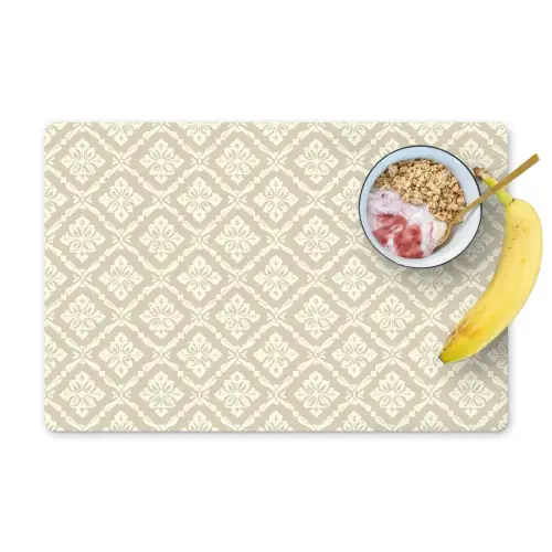Floraal - Ornament - Beige Placemat vinyl groot 368 -zzzproduct_Kitchenyeah-website