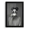Vrouw - Koffie - Zwart - Wit fotolijst zwart zonder passe partout klein -3d