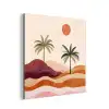 Palmbomen - Abstract - Zon - Heuvels aluminium wit klein -3d