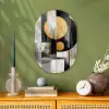 Abstract - Goud - Zilver - Vormen - Aesthetic - Modern Wandcirkel Ovaal Forex klein -sfeer2