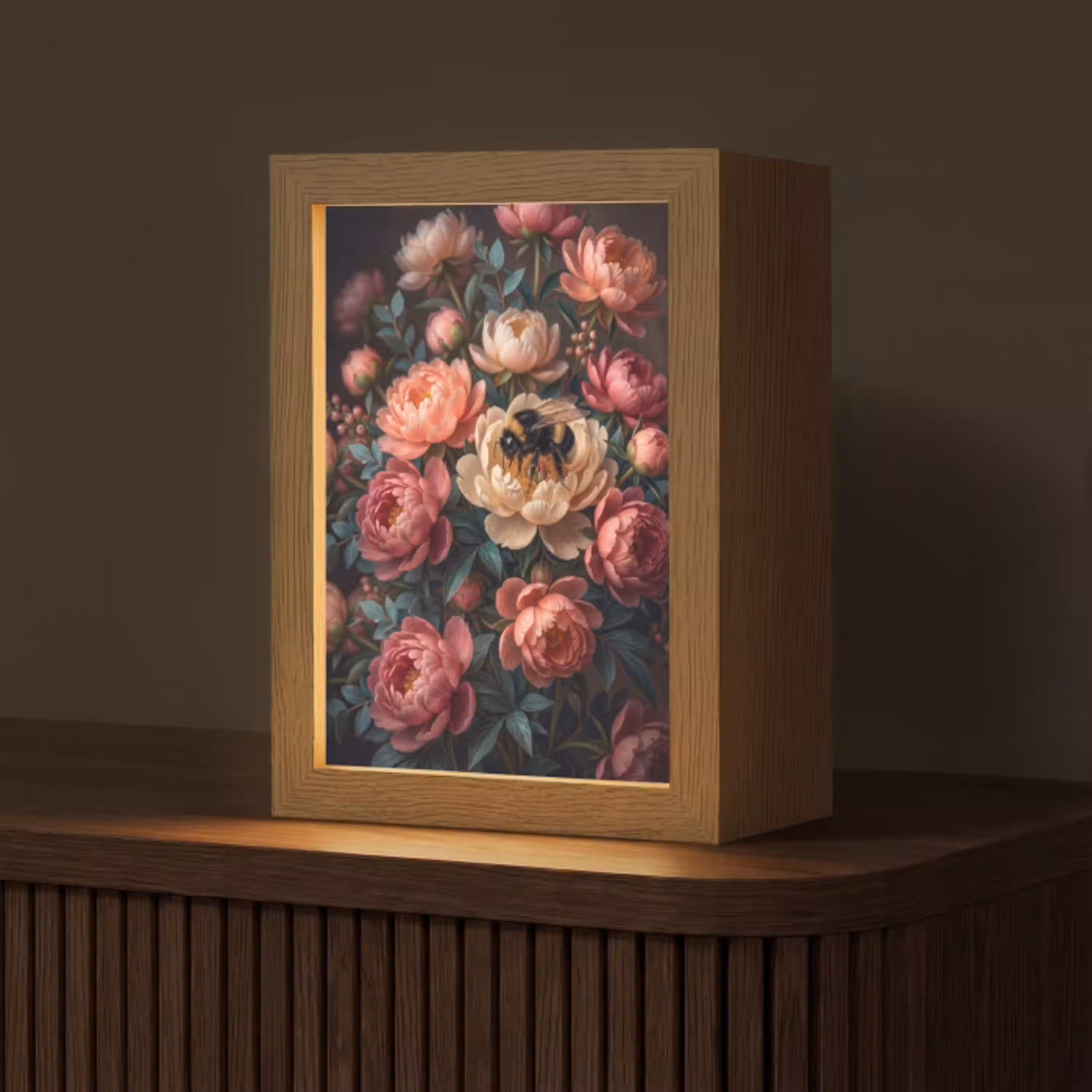 Bloemen - Insect - Natuur - Roze Light Box met kabel (Tafellamp) klein -z3d_website