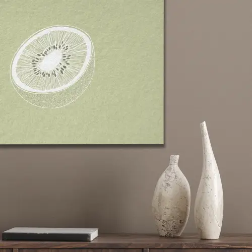 Kiwi - Lijntekening - Minimalistisch - Groen PET vilt klein -sfeer6_closeup